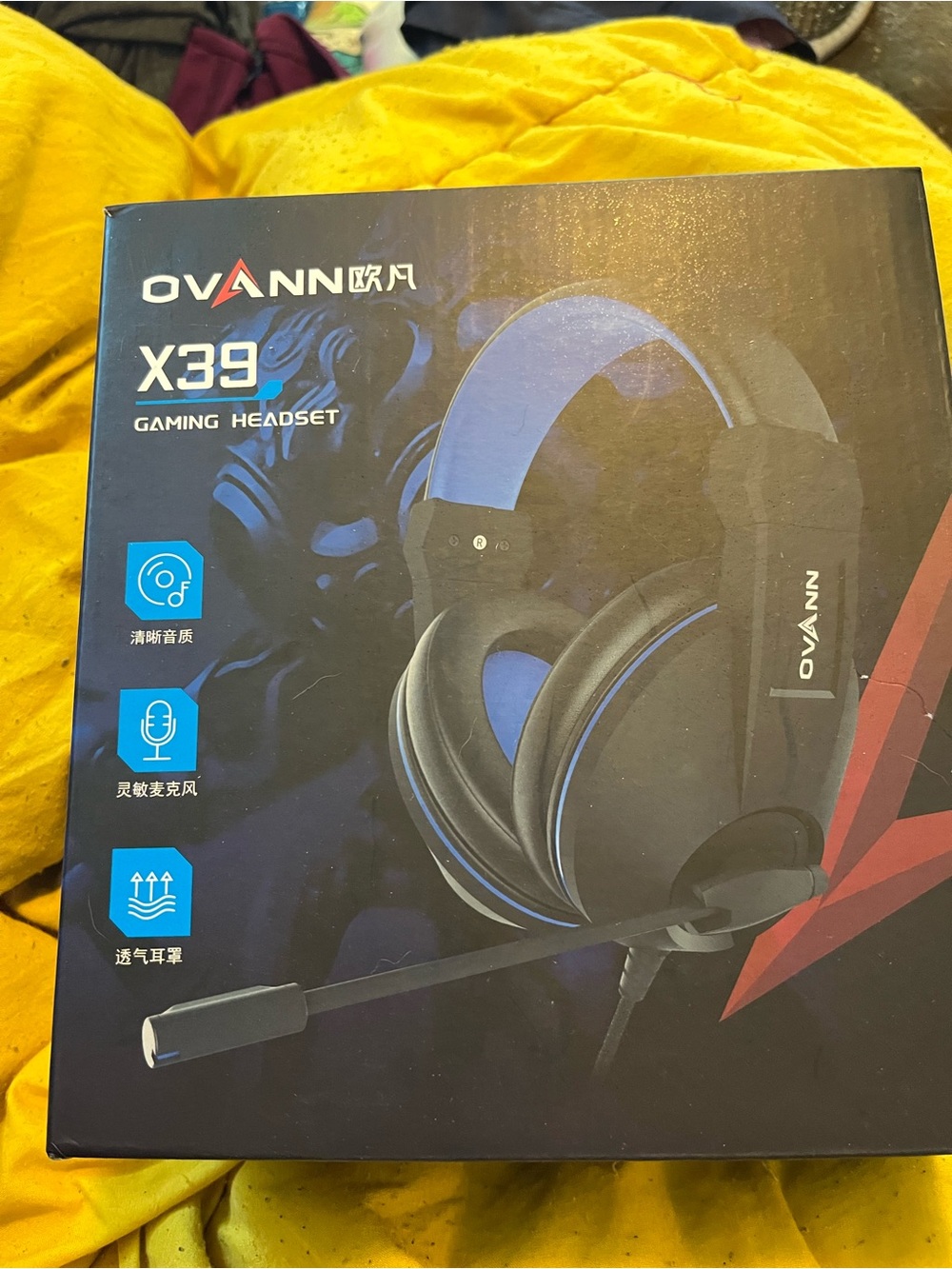 X39 Blue Over-Ear Wired Gaming Headset with Microphone